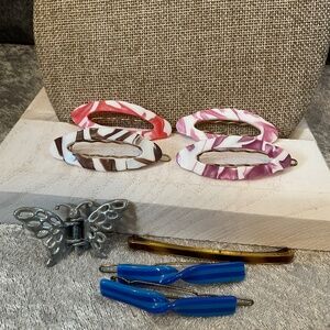 Vintage Set of 8 Plastic Hair Clips